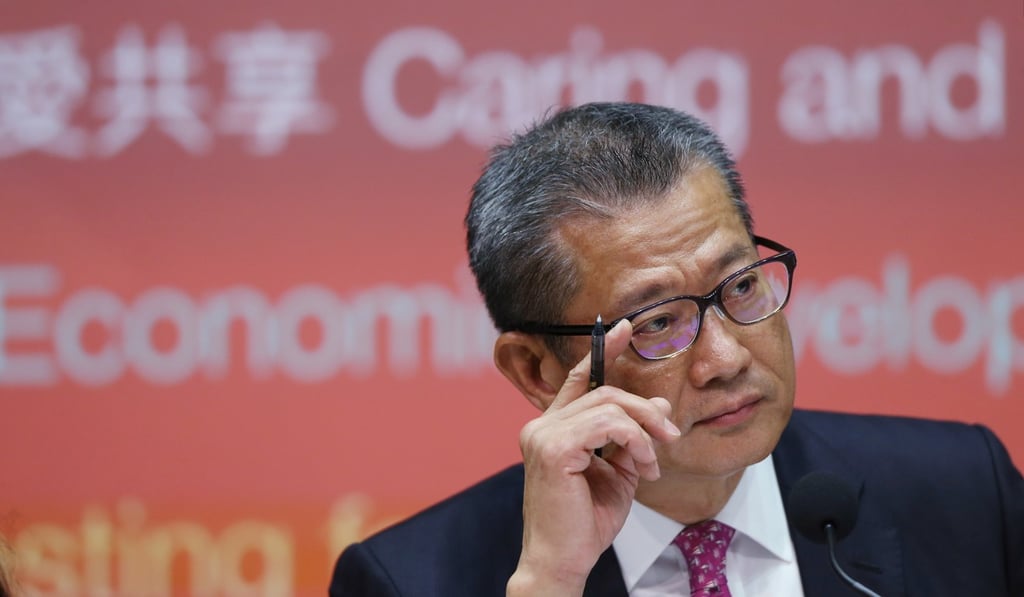 Financial Secretary Paul Chan Mo-po at a press conference after delivering the 2018-2019 budget. Photo: Sam Tsang