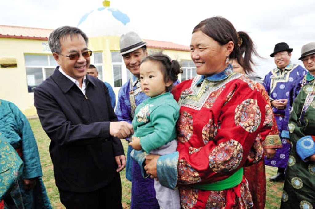 Hu Chunhua is seen in a file image visiting a herders’ cooperative in Xilingol League in Inner Mongolia. Photo: Handout