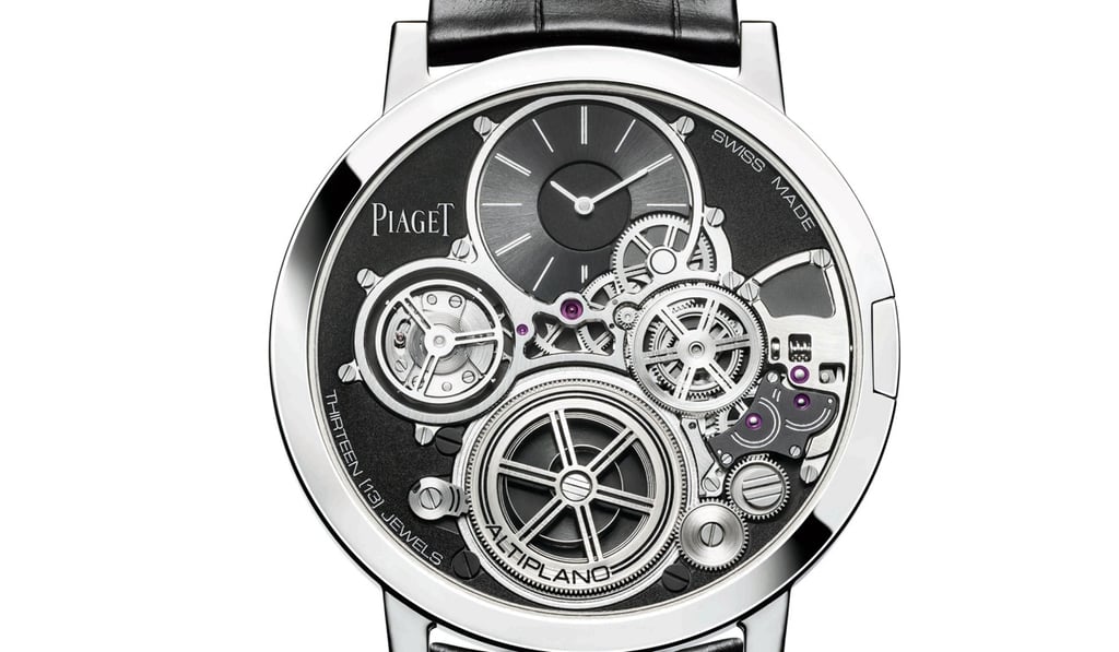 Piaget's Altiplano Ultimate Concept is the world’s thinnest mechanical hand-wound watch, measuring only 2mm thick. Piaget's Altiplano Ultimate Concept is the world’s thinnest mechanical hand-wound watch, measuring only 2mm thick.
