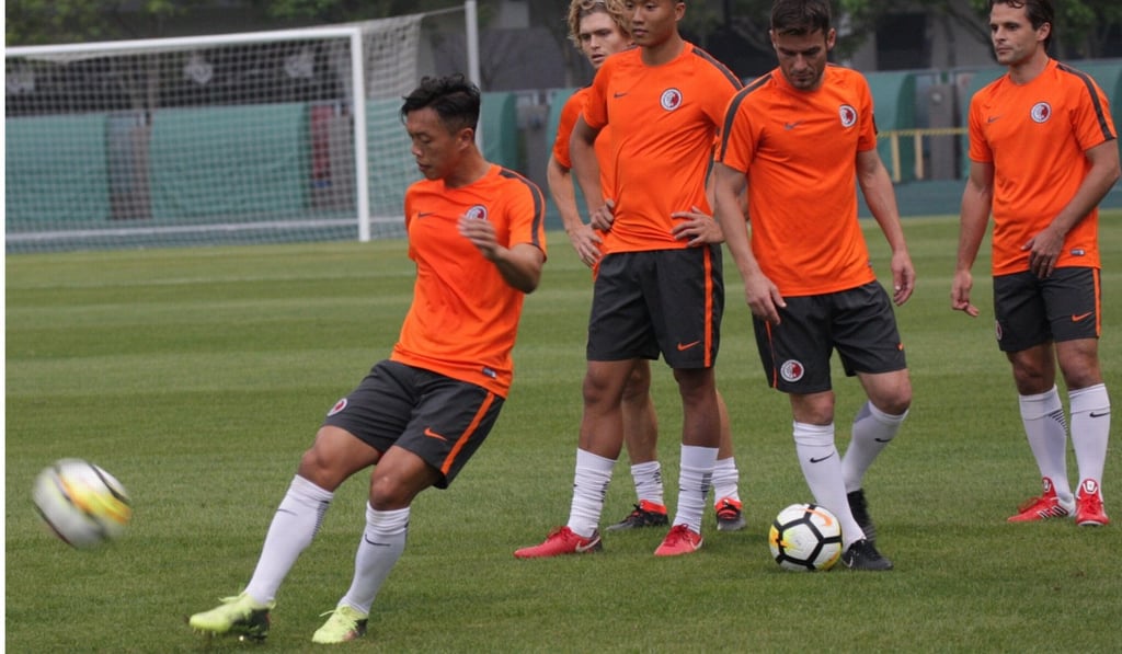 Tong Kin-man in training with the Hong Kong squad following his call-up. Tong Kin-man in training with the Hong Kong squad following his call-up.
