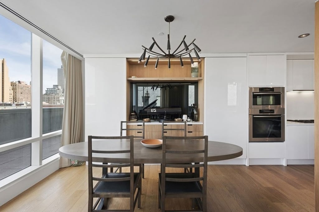 The dining area at the Gwathmey-Siegel-designed penthouse. Photo: Stribling & Associates
