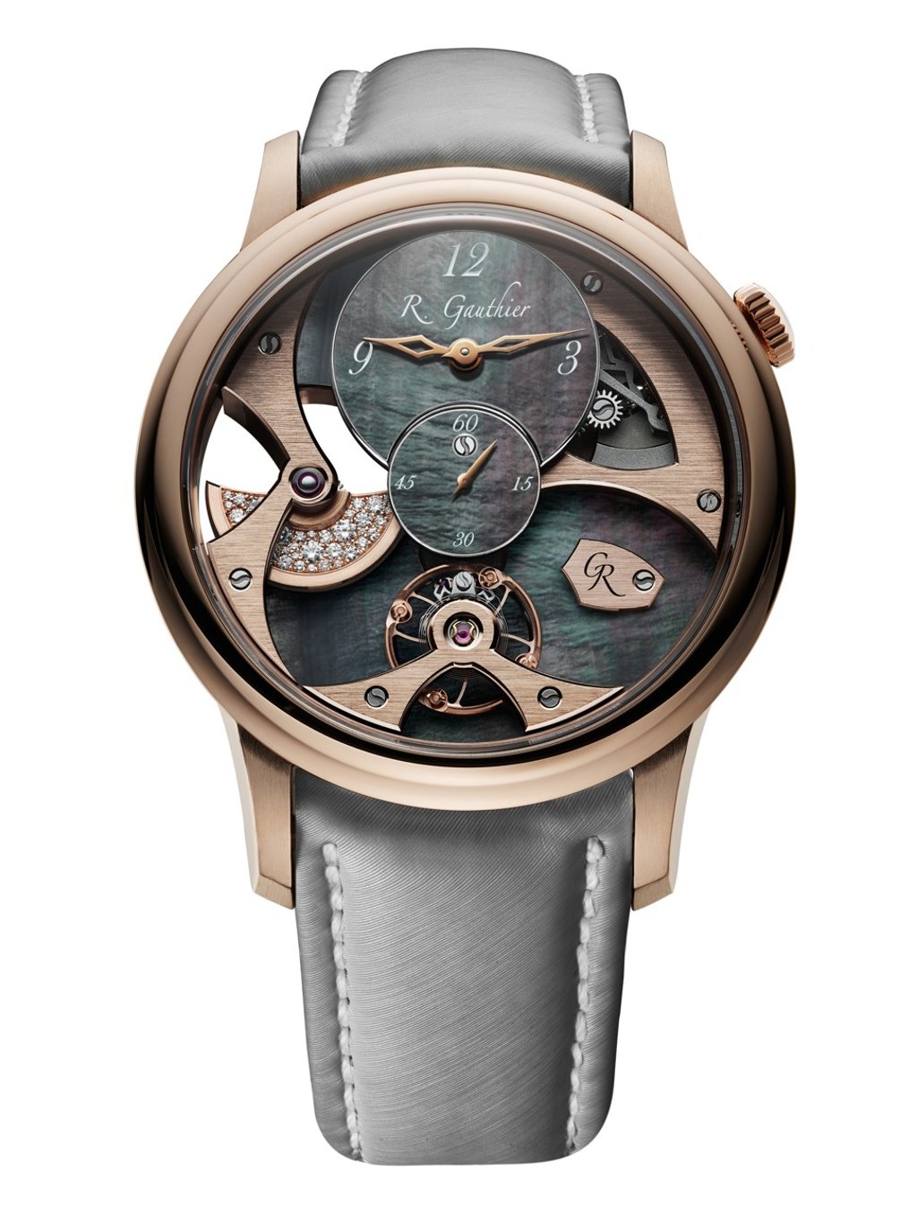 Romain Gauthier Insight Micro-Rotor Lady is the brand's first ladies' watch. It comes in two versions: Tahitian mother-of-pearl dial and Australian extra white mother-of-pearl dial. Limited to 10 pieces each. Romain Gauthier Insight Micro-Rotor Lady is the brand's first ladies' watch. It comes in two versions: Tahitian mother-of-pearl dial and Australian extra white mother-of-pearl dial. Limited to 10 pieces each.