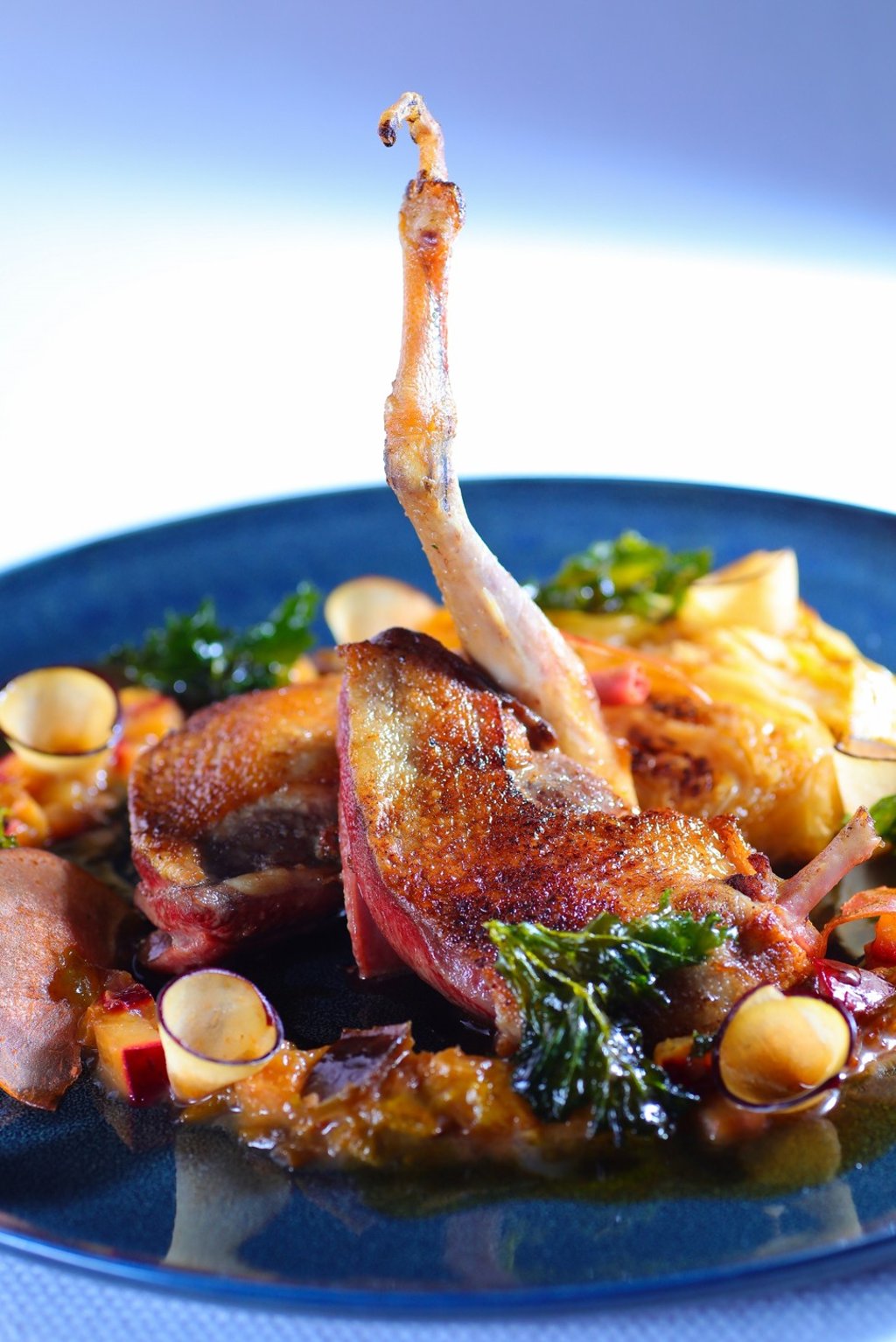 Roasted pigeon from Bresse with juniper berries and cabbage at Le 39V