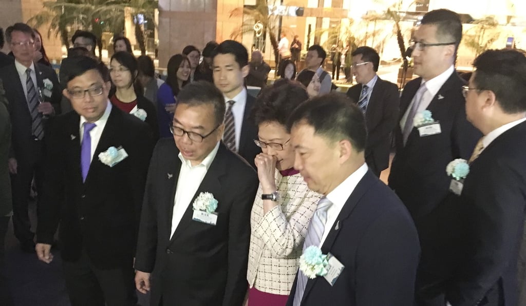 Lam’s Instagram account called the city leader’s attendance a major reconciliation with the party. Photo: Alvin Lum