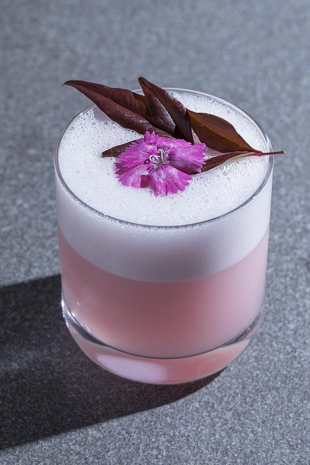 A sakura sour from the themed drinks menu at Zuma.