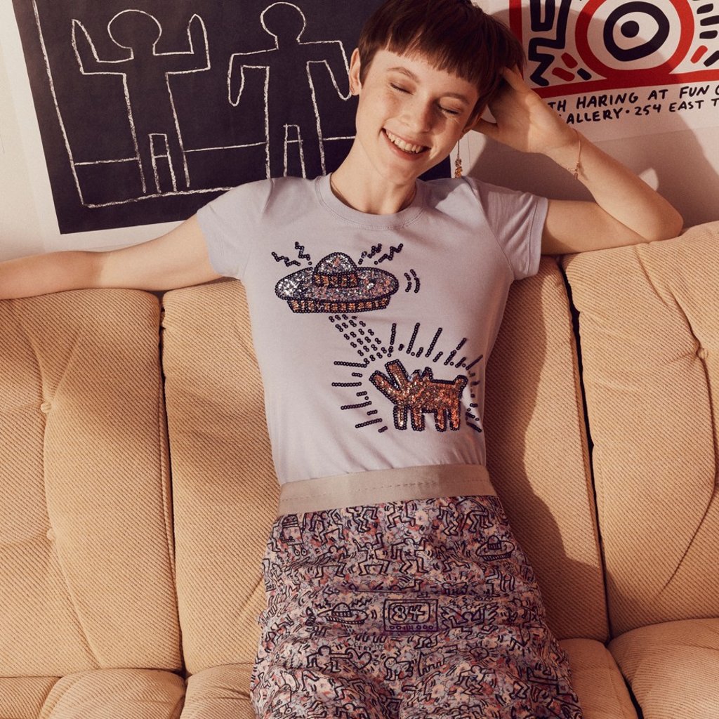 A T-shirt by Coach x Keith Haring. A T-shirt by Coach x Keith Haring.