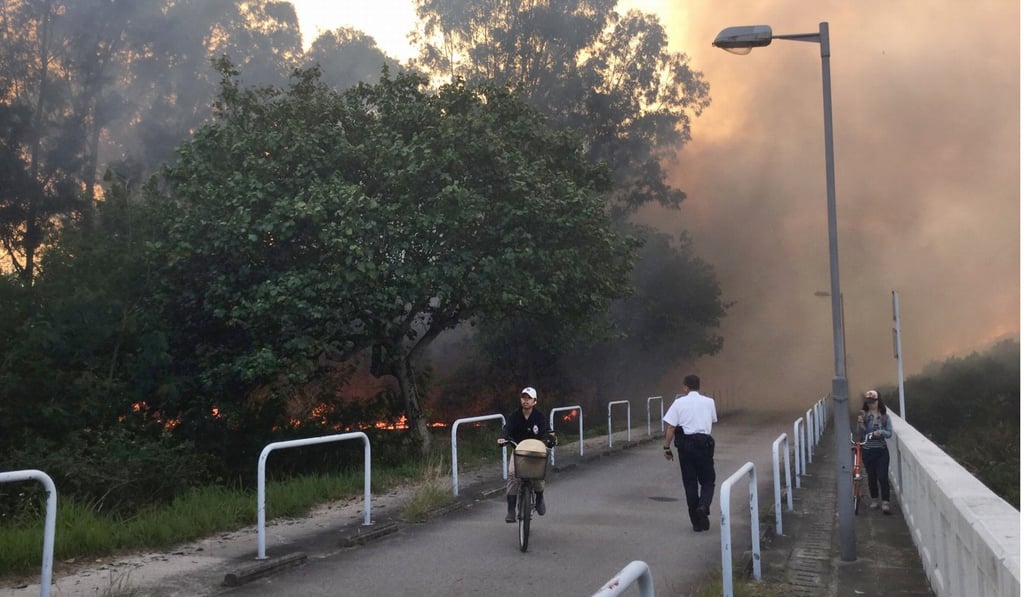 Smoke from a previous fire at Nam Sang Wai last week. Photo: Facebook