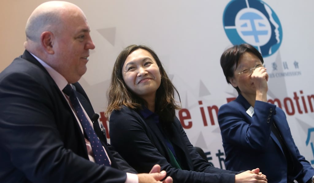 (From left) Kevin Martin, of HSBC, Janice Lao from Hong Kong and Shanghai Hotels, and Catherine Tsui, an Arup Group director, at the Equal Opportunities Commission’s seminar on promoting racial diversity. Photo: Winson Wong