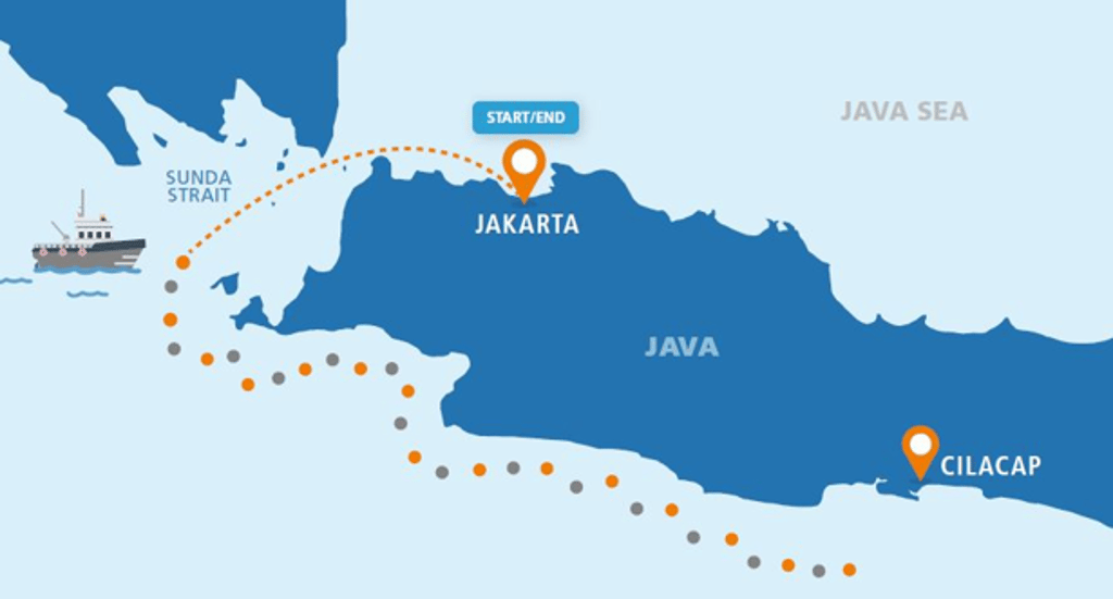 The route that researchers will take for the South Java Deep-Sea Biodiversity Expedition 2018, from March 23 to April 5, 2018. Photo: National University of Singapore The route that researchers will take for the South Java Deep-Sea Biodiversity Expedition 2018, from March 23 to April 5, 2018. Photo: National University of Singapore