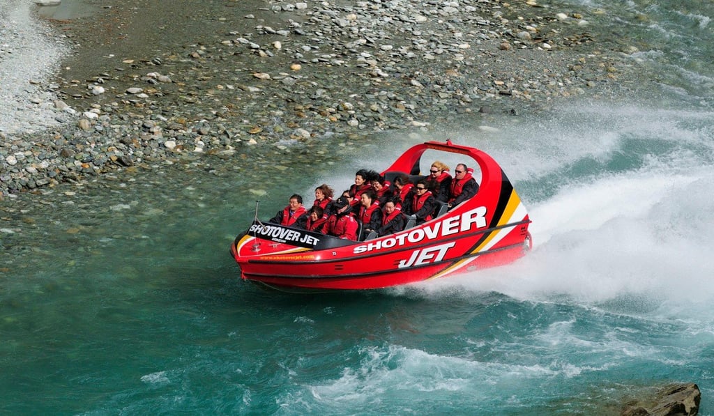 Jet boating in the canyons of the Shotover River near Queenstown.