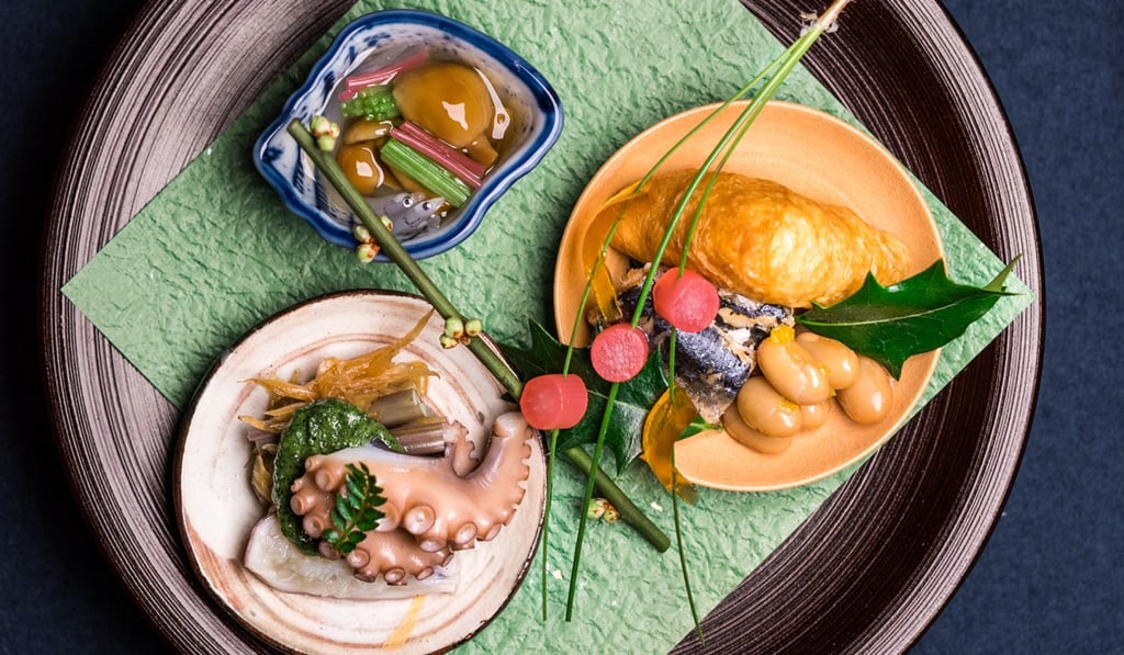 Dishes on the kaiseki menu at Kashiwaya Hong Kong
