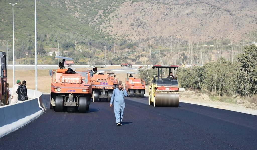 Road works in progress in Haripur, Pakistan as part of the Belt and Road Initiative. About 80 per cent of Pakistan’s $62 billion worth of infrastructure projects are being funded by Chinese lenders. Photo: AP Photo