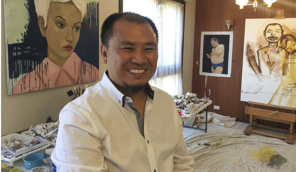 Chinese-Australian artist Zhong Chen in his studio. Picture: Penny Watson Chinese-Australian artist Zhong Chen in his studio. Picture: Penny Watson