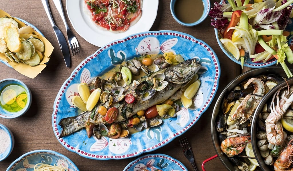 The fish and seafood spread at Osteria Marzia