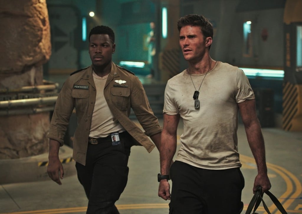 John Boyega and Scott Eastwood in Pacific Rim: Uprising. John Boyega and Scott Eastwood in Pacific Rim: Uprising.