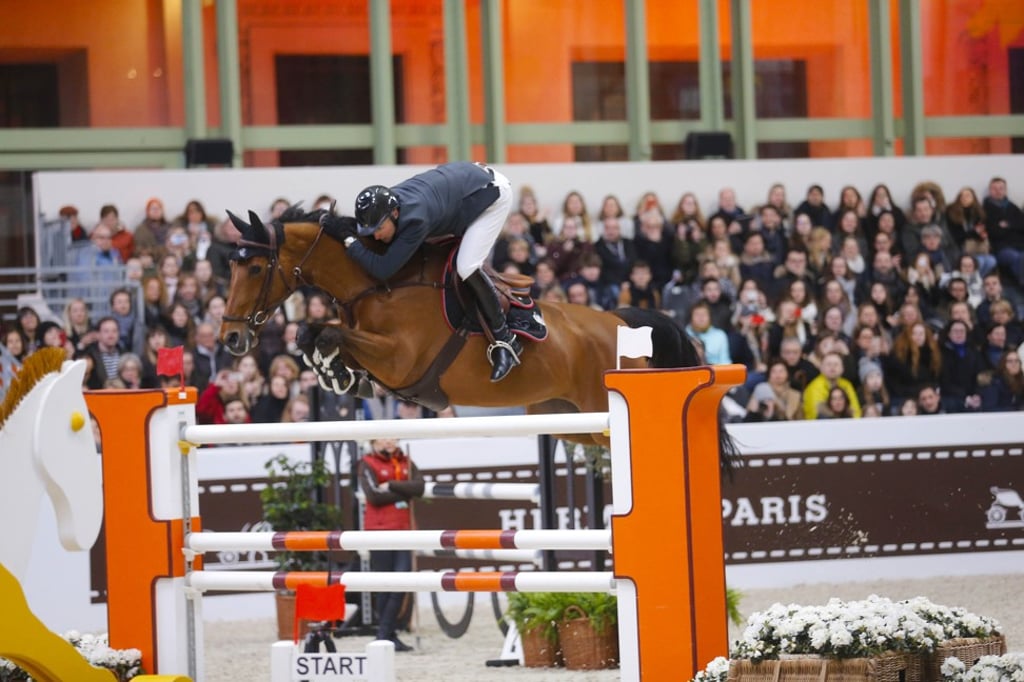 Patrice Dellaveau of France, riding Vestale de Mazure HDC, won the top event, the Prix du 24 Faubourg. Patrice Dellaveau of France, riding Vestale de Mazure HDC, won the top event, the Prix du 24 Faubourg.