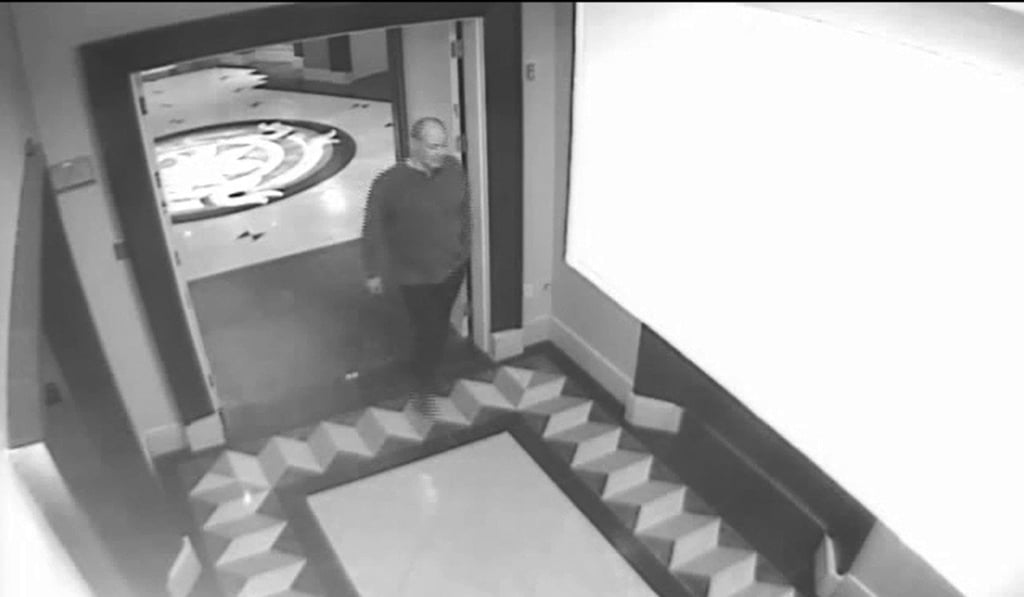 In this October 1, 2017, security camera image released by MGM Resorts, Stephen Paddock walks through the Mandalay Bay hotel in Las Vegas. That night, he would kill 58 people on the Las Vegas Strip. Photo: AP