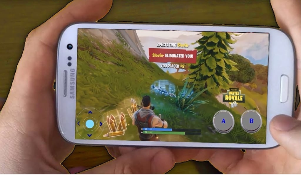 Fortnite on mobile is controlled by putting your fingers directly onto the screen.