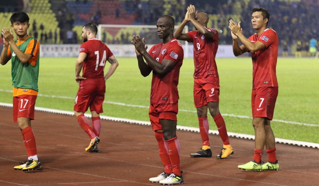(From left) Tsui Wang-kit, Jack Sealy, Festus Baise, Sandro, and Chan Siu-ki thank fans who travelled to Malaysia. Photo: Handout