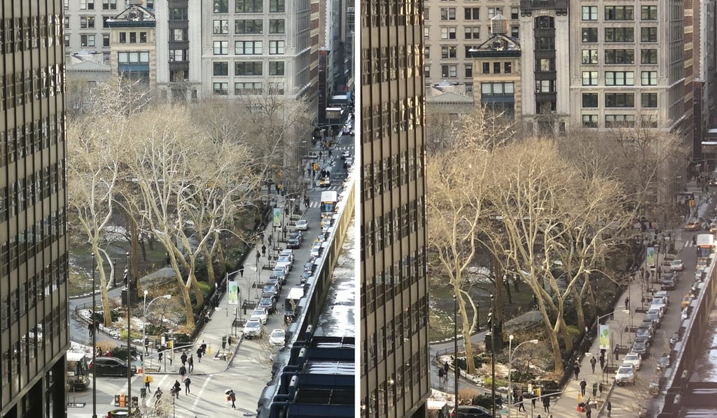 An image taken at 5X zoom using the P20 Pro (left)and the iPhone X. The Huawei’s photo is more detailed than the iPhone X shot. Photo: Ben Sin An image taken at 5X zoom using the P20 Pro (left)and the iPhone X. The Huawei’s photo is more detailed than the iPhone X shot. Photo: Ben Sin
