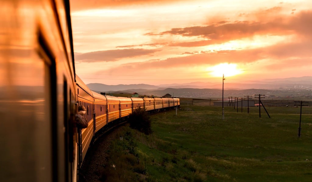 Sunrise over a Trans-Siberian train.