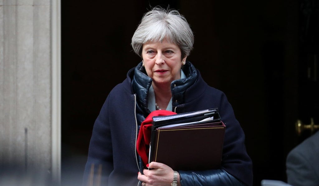 Britain's Prime Minister Theresa May leaves 10 Downing Street in London on Monday. Photo: Reuters