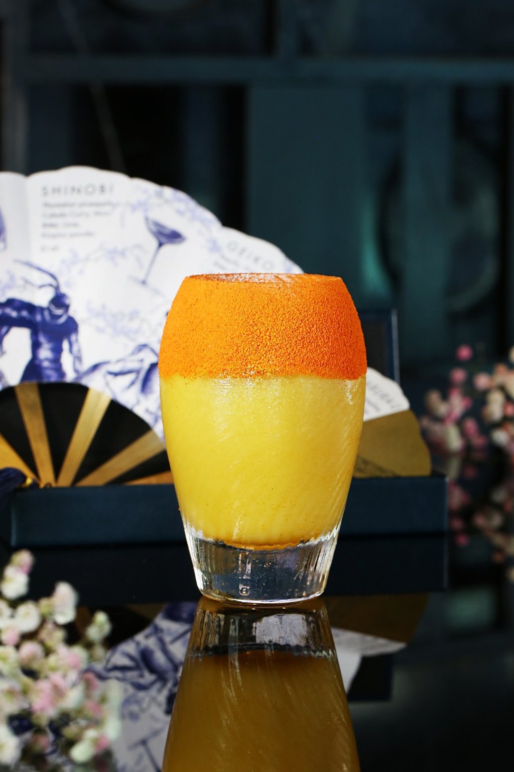 Aqua spirit condenses colour in its Shinobi cocktail during Art Basel Hong Kong 2018.