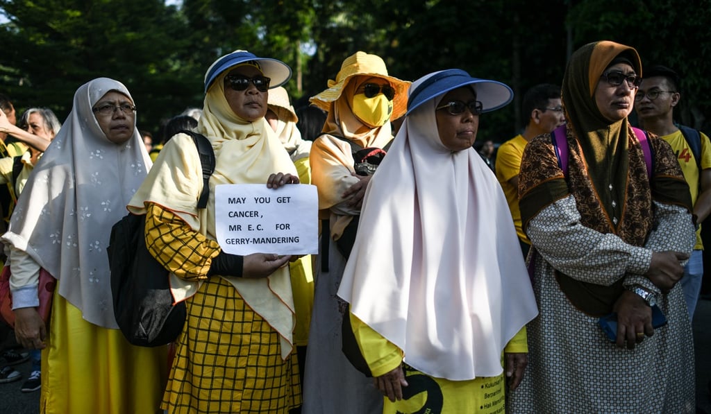 Protestors at a rally organised by Bersih to stop the redrawing of Malaysia’s electoral boundaries. Photo: AFP