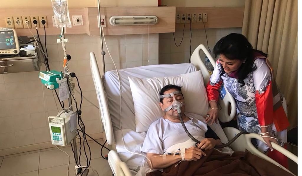 Setya Novanto was hospitalised after being involved in a car crash in Jakarta that was widely mocked online as another tactic to avoid arrest. File photo: Twitter