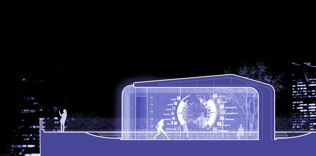 The Sports Terrace provides an immersive, three-dimensional experience that merges the virtual and the real.