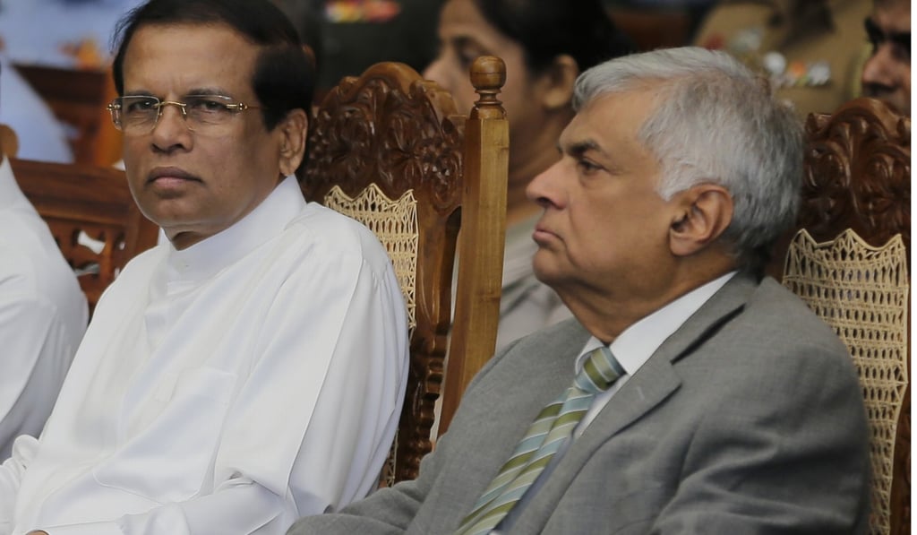 Sri Lankan President Maithripala Sirisena and Prime Minister Ranil Wickremesinghe. File photo: AP