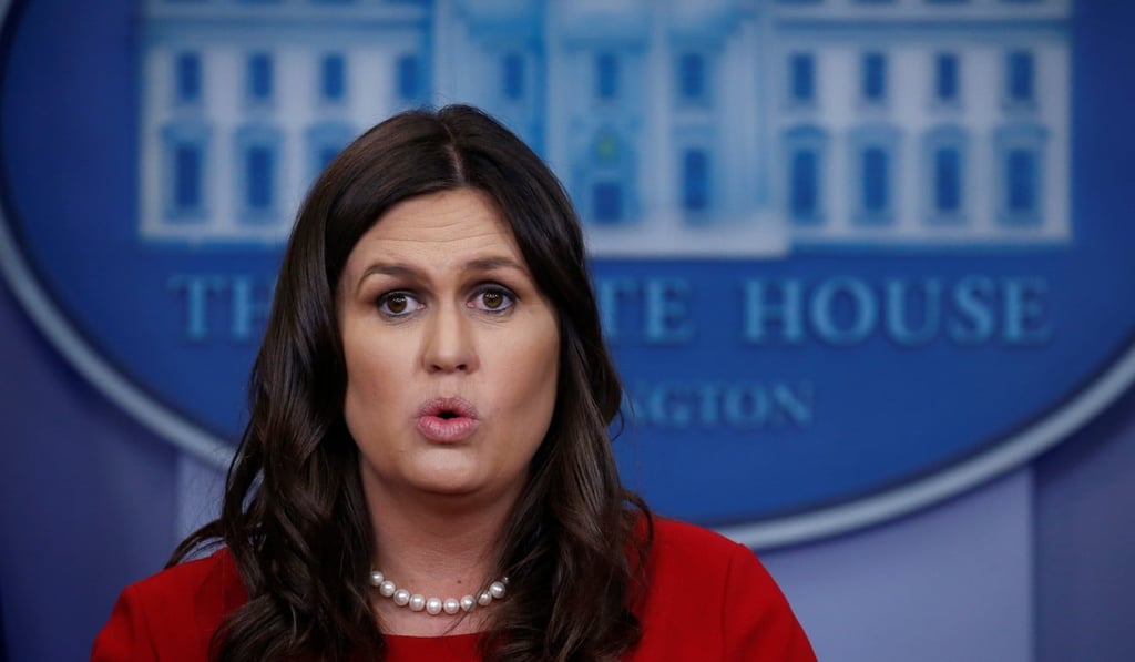 ‘We feel like things are moving in the right direction,’ White House Press Secretary Sarah Sanders said on Wednesday about North Korean leader Kim Jong-un’s visit to Beijing. Photo: Reuters