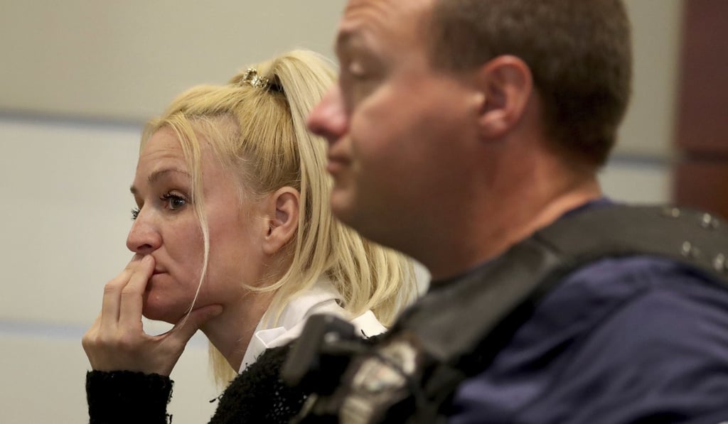 Rocxanne Deschamps, who took in Zachary Cruz and his brother, Nikolas, listens during Zachary's hearing on Thursday in Fort Lauderdale, Florida. Photo: South Florida Sun-Sentinel via AP