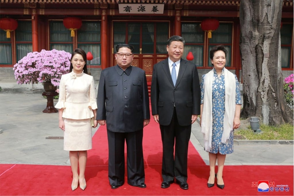North Korean leader Kim Jong-un and wife Ri Sol-ju, and Chinese President Xi Jinping and wife Peng Liyuan, take a tour in Beijing. Photo: Korean Central News Agency