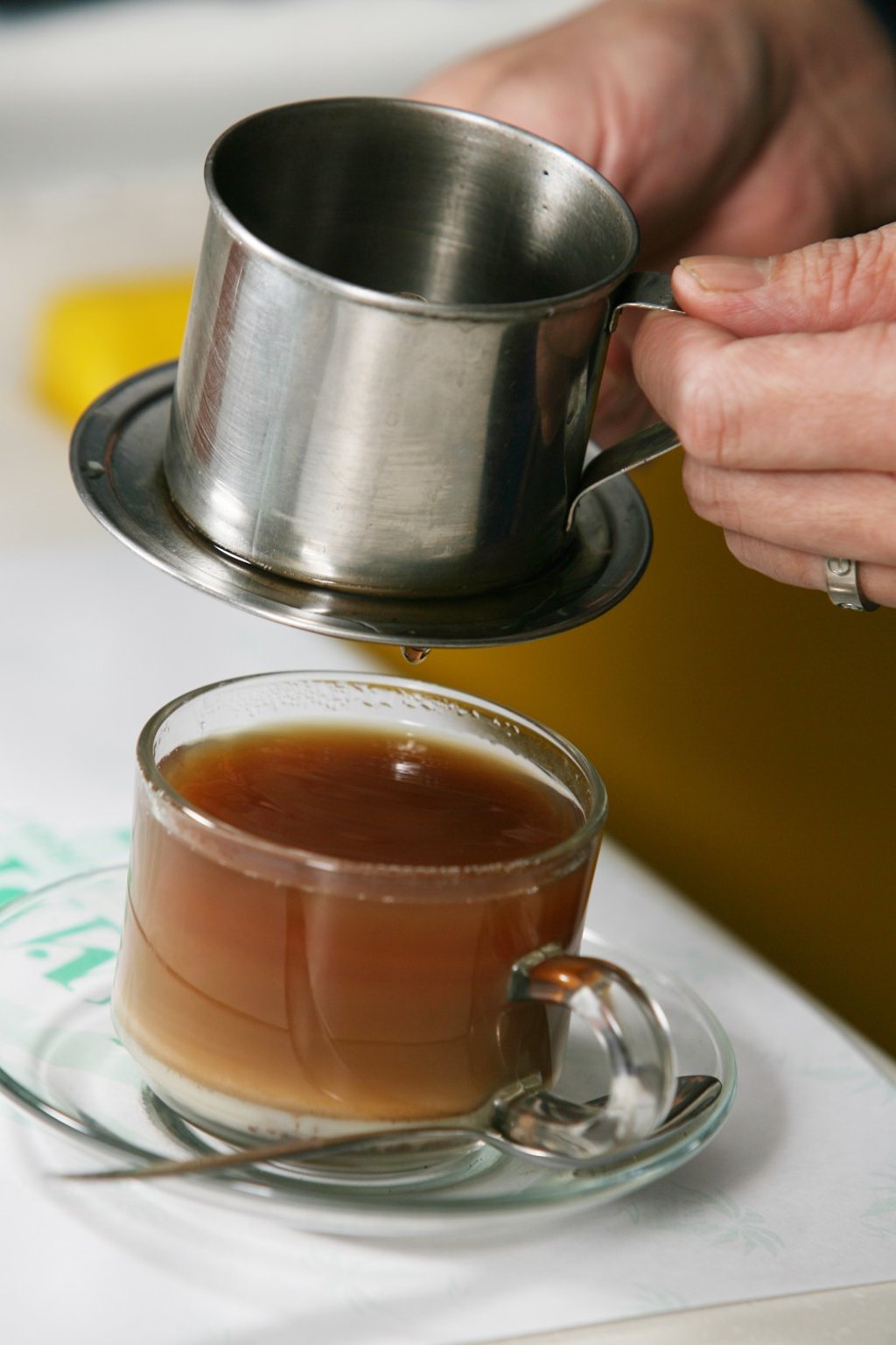 Vietnamese drip coffee.