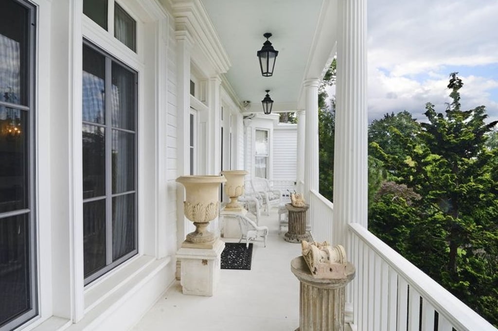 The porch, with Hudson River views. Photo: Sotheby’s International Realty
