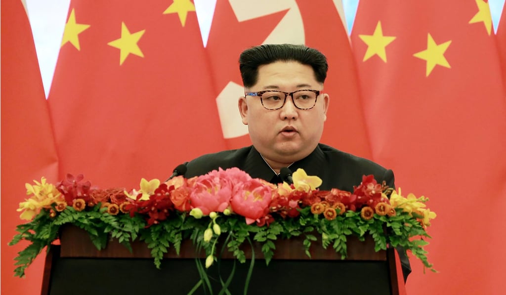 Despite Kim Jong-un’s (pictured on Monday during his visit to Beijing) opening up to international diplomacy, the UN wants to keep pressure on the country  -and these sanctions are a way of doing that. Photo: AFP/KCNA VIA KNS