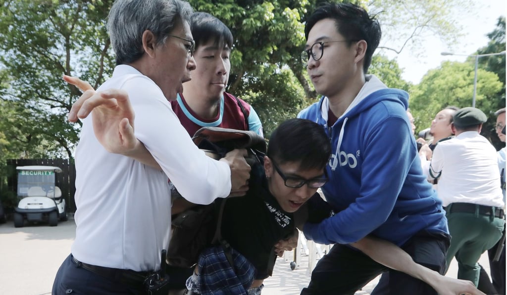 After small altercations the protesters left. Photo: Handout