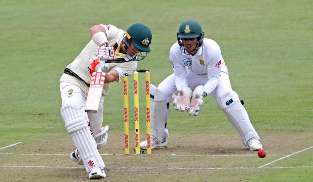 Australia’s David Warner and South Africa’s Quinton de Kock were embroiled in heavy duty sledging during the current test series. Photo: Reuters
