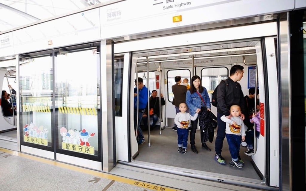 There are six stations along the 6.7km Pujiang Line. Photo: Weibo There are six stations along the 6.7km Pujiang Line. Photo: Weibo