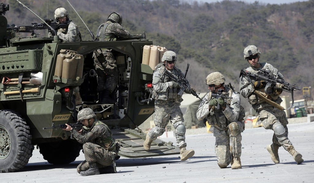 US and South Korean soldiers in the 2015 joint military exercise ‘Foal Eagle’. File photo: AP US and South Korean soldiers in the 2015 joint military exercise ‘Foal Eagle’. File photo: AP