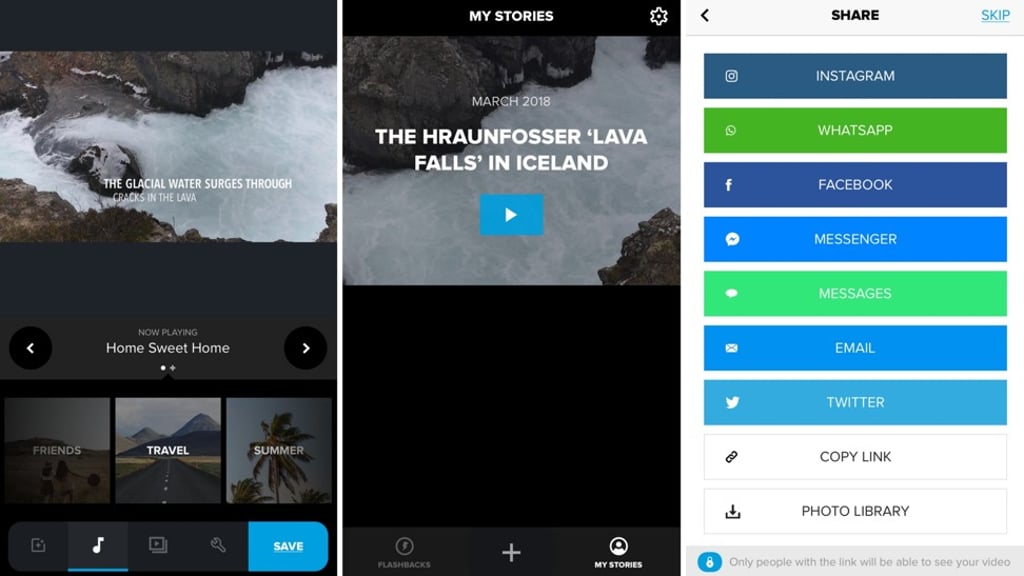GoPro Quik editing layout.