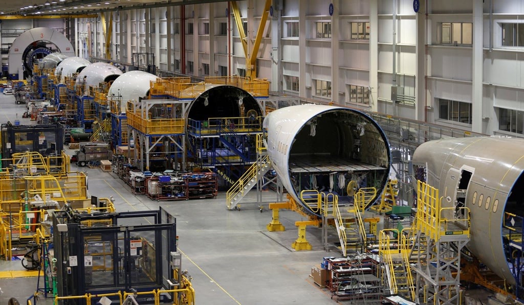 The 787 Aft Body manufacturing area is pictured at Boeing South Carolina in North Charleston, South Carolina, on March 25. Boeing was not specifically mentioned in the survey. Photo: Reuters