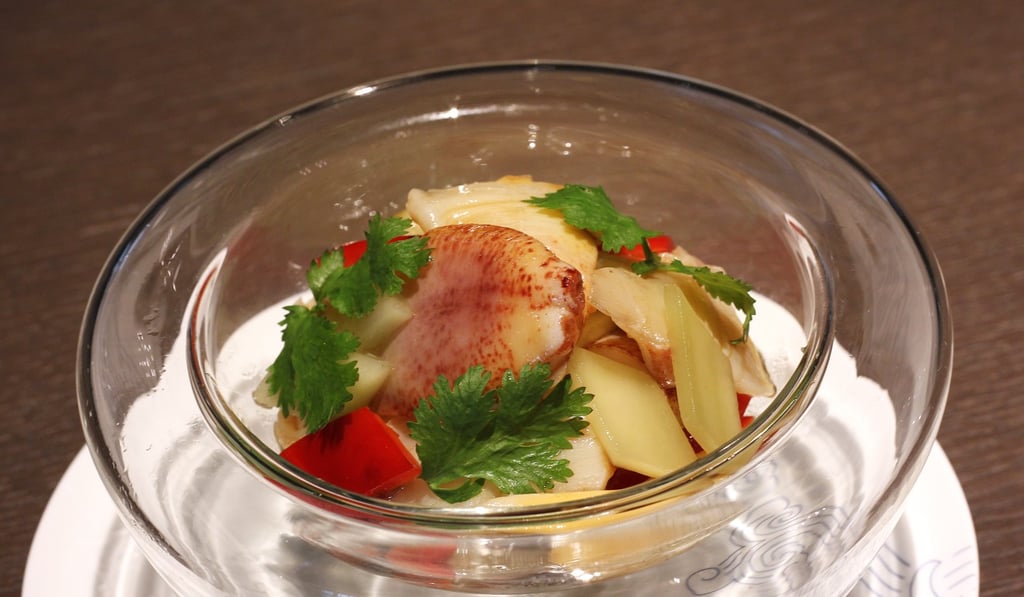 Marinated baby geoduck with spicy vinaigrette. Photo: Roy Issa