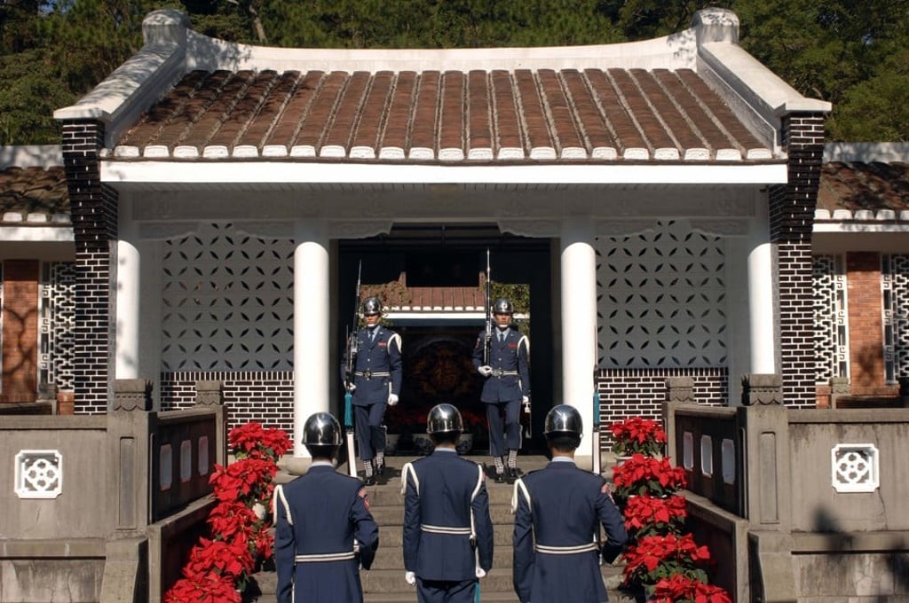 Soldiers stand guard in front of the late President Chiang Kai-shek’s mausoleum in Tahsi, Taoyuan county, in northern Taiwan in this file image. Photo: AFP