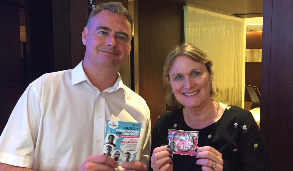 HKRU chief executive Robbie McRobbie with It’s a Penalty chief executive Sarah de Carvalho. Photo: SCMP