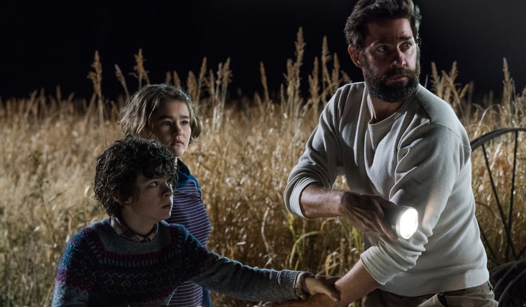 From left: Noah Jupe, Millicent Simmonds and John Krasinski in a still from A Quiet Place. From left: Noah Jupe, Millicent Simmonds and John Krasinski in a still from A Quiet Place.