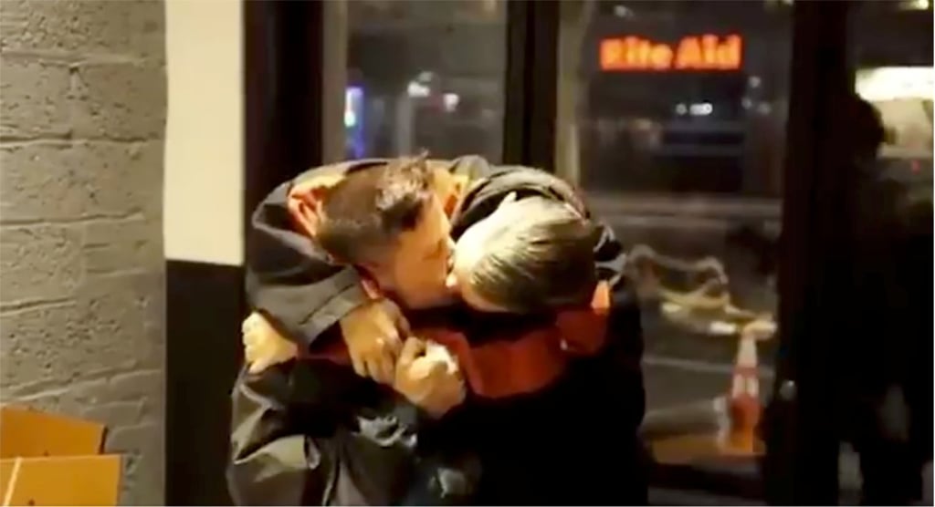 Marc Jacobs and Charly DeFrancesco kiss after they got engaged in New York on April 4, 2018. Photo: INSTAGRAM / @THEMARCJACOBS/via Reuters