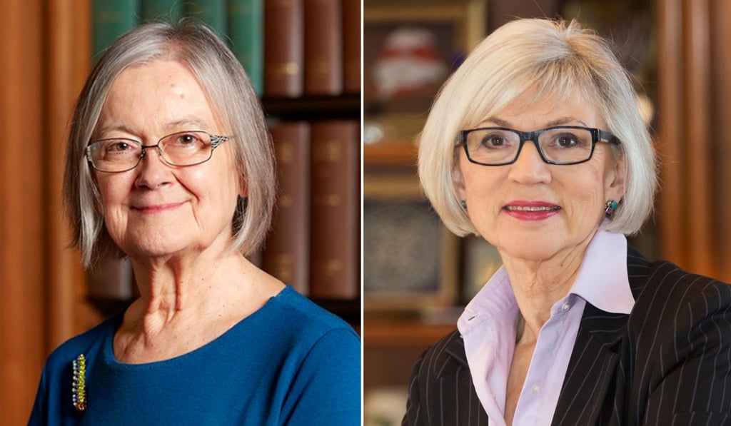 Baroness Brenda Hale (left), current president of the Supreme Court of the United Kingdom, and Beverley McLachlin, who was Canada’s first female chief justice, were appointed as non-permanent judges in the Hong Kong Court of Final Appeal in March. Photo: Handouts