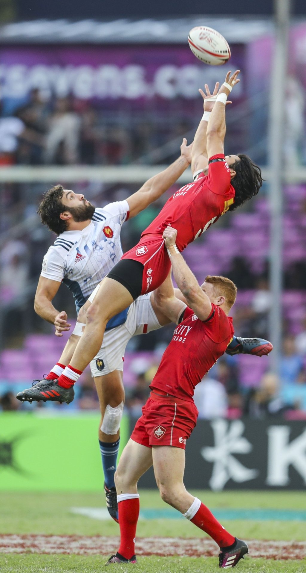 Canada compete for possession in the Bowl final. Photo: Winson Wong